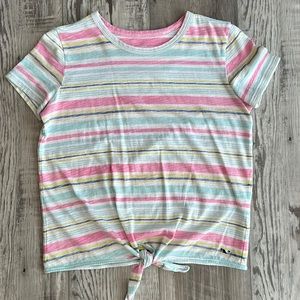 Vineyard Vines striped shirt with muted colors, Girls Large 100% cotton